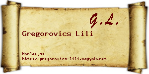 Gregorovics Lili névjegykártya